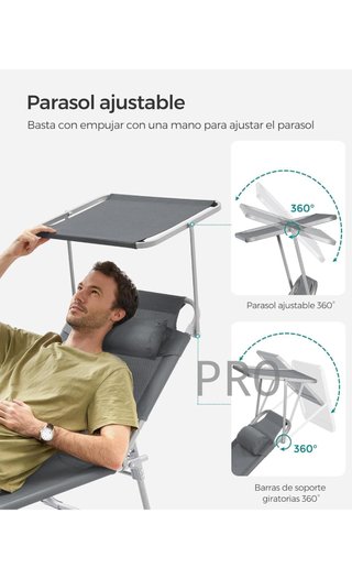 Tumbona, Tumbona Reclinable con Reposacabezas