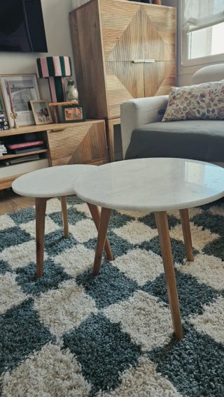 ✨ Mesas auxiliares mármol + madera ✨