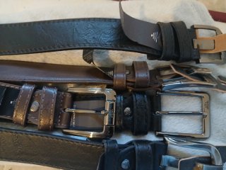 Lote 4 cinturones hombre piel