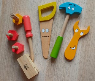 Set herramientas madera infantil
