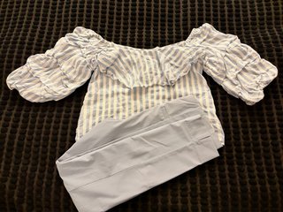 Blusa Zara Talla S/36/8 Rayas Azul Blanco