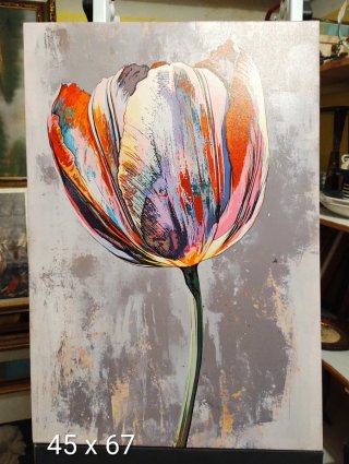 Stampa su tela tulipano multicolore