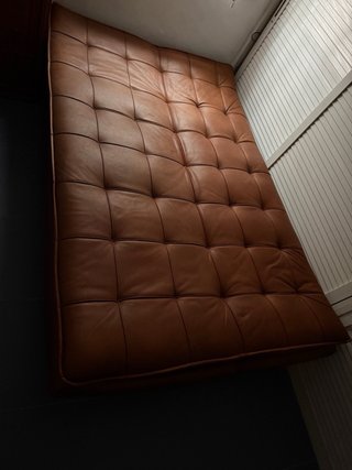 Sofá Cama Cuero Marrón