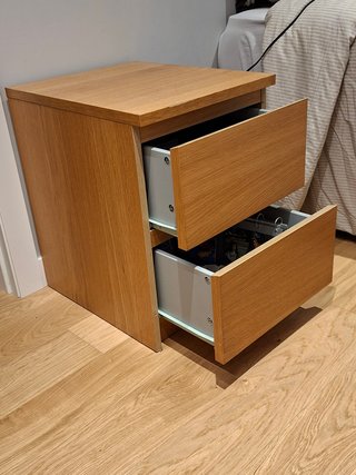 Mesita de noche Ikea roble