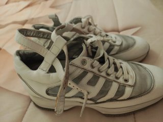 Scarpe Hogan 37.5 bianche e argento
