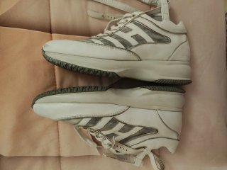 Scarpe Hogan 37.5 bianche e argento
