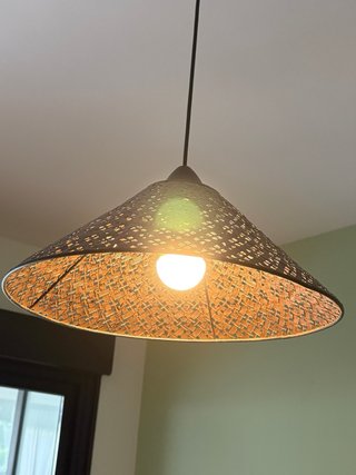 2 lámparas de techo estilo ratán / mimbre
