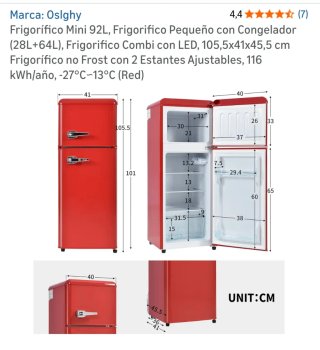 Nevera Retro Roja