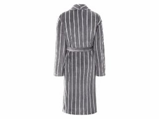 Albornoz unisex rayas grises y blancas