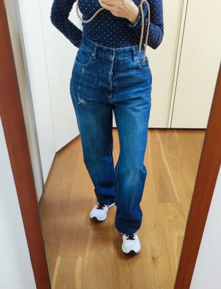 Jeans Zara vita alta gamba larga taglia 44