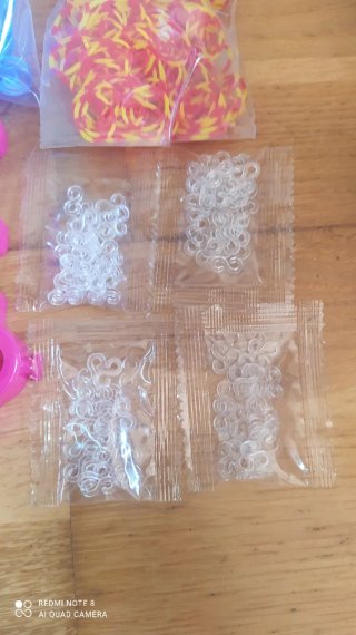 Lote pulseras goma elástica + telar