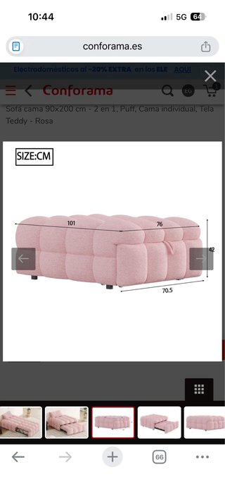Puff convertible en cama individual