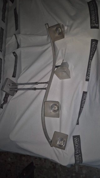 Lámpara riel níquel 4 focos