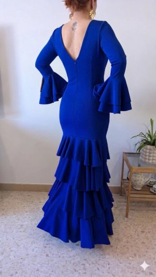 Traje de Flamenca Azul TODAS LAS TALLAS