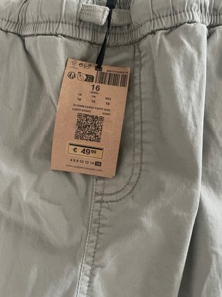 Pantalón Cargo Scalpers Niño Talla 16 Beige Nuevo