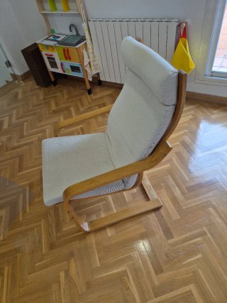 Sillón POÄNG Ikea Madera Blanco con reposapies