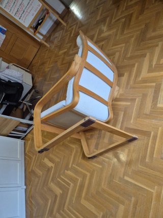 Sillón POÄNG Ikea Madera Blanco con reposapies