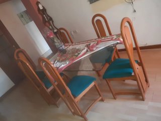 Mesa comedor y 6 sillas madera