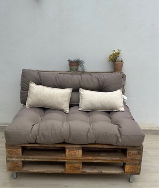Conjunto (2)  sillones exterior madera y tela