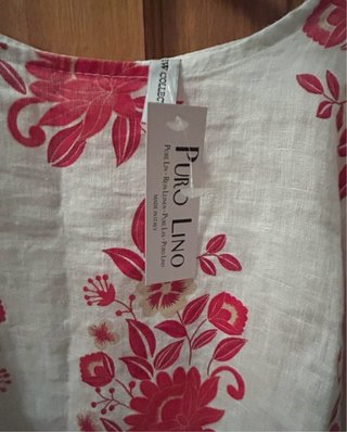 Camicetta in lino con stampa floreale