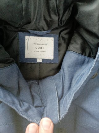 Chaqueta con capucha azul gris Talla L