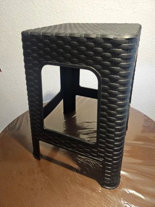 Taburete Rattan Negro