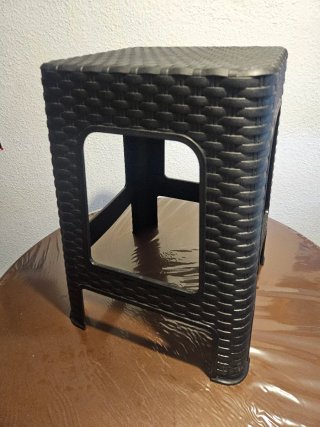 Taburete Rattan Negro