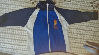 Sudadera uniforme colegio azul y blanco talla 4