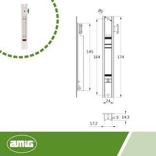 Cierre embutir aluminio blanco gancho