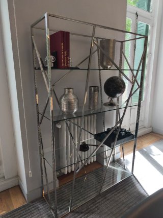 Estantería moderna metal y cristal