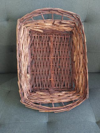 Cesta Mimbre Rectangular Caoba