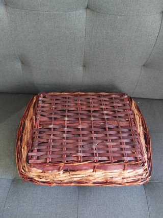 Cesta Mimbre Rectangular Caoba
