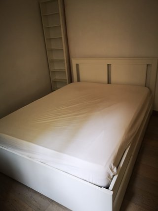 Cama 140x200 con 2 cajones blanca