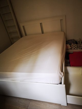 Cama 140x200 con 2 cajones blanca