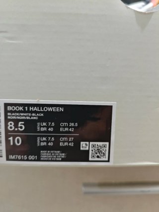 Nike Book 1 Halloween Negro Blanco