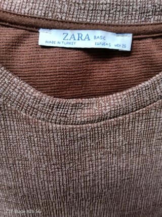 Vestido Zara marrón tejido