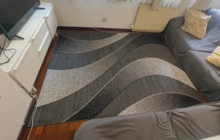 Alfombra grande diseño ondas gris