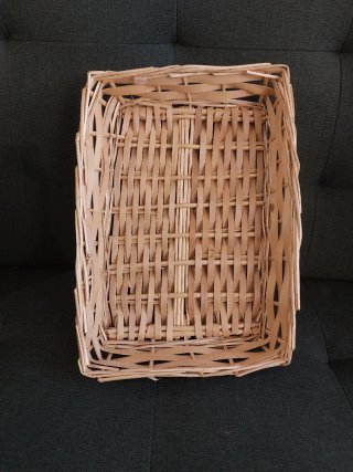 Cesta Mimbre Rectangular Beige