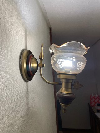 Lámpara de pared vintage cristal y madera