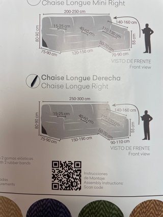 Funda Eysa Chaise Longue Izquierda Gris