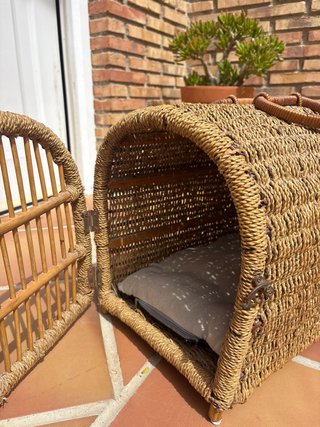 Casa/Cama Paja Perro Gato Mimbre