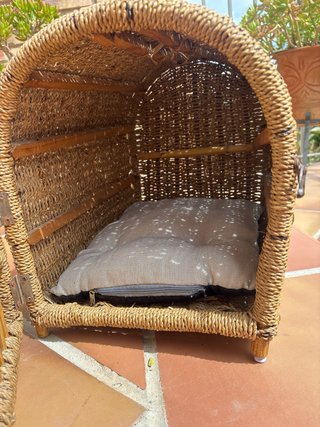 Casa/Cama Paja Perro Gato Mimbre