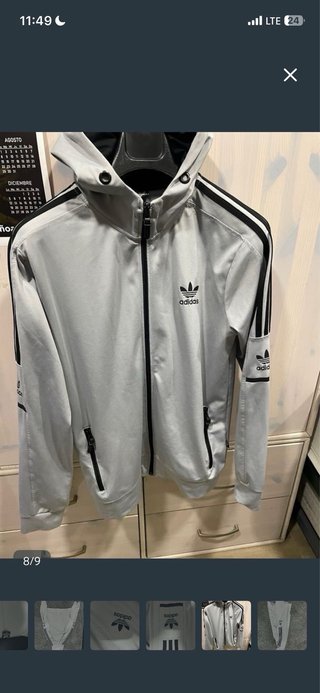 Sudadera Adidas Deportiva Gris y Negra