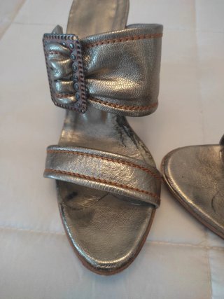 Sandalias doradas/plateadas mujer talla 38