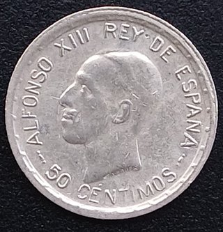 50 Céntimos 1926 ¡Plata - EBC+! (Última de Plata)