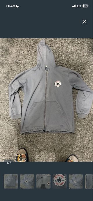 Sudadera Converse Gris con Cremallera