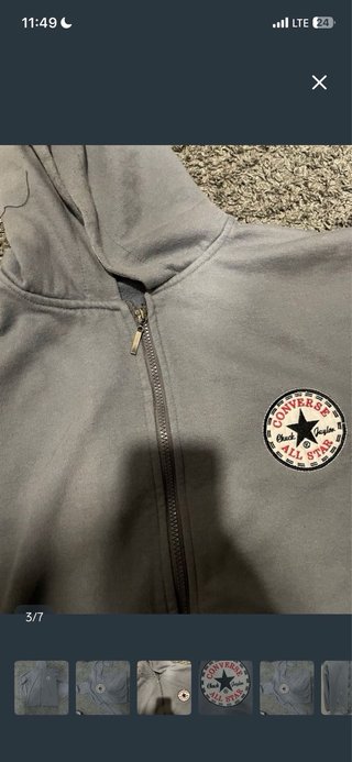 Sudadera Converse Gris con Cremallera