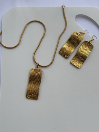 Conjunto Joyas Acero Inoxidable Baño Oro