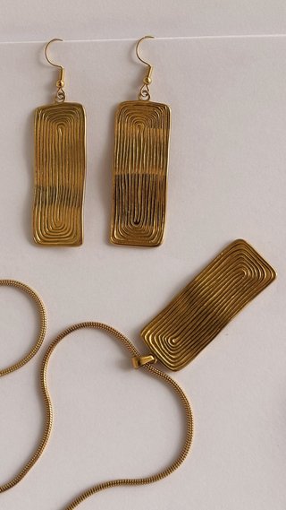 Conjunto Joyas Acero Inoxidable Baño Oro