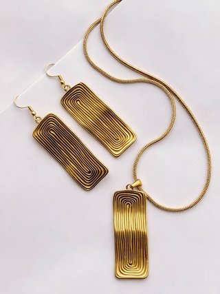 Conjunto Joyas Acero Inoxidable Baño Oro